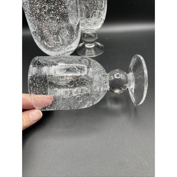 Lot of 3 Southern Living at Home Bella Luna Bubbles Glass Goblet - Picture 7 of 9